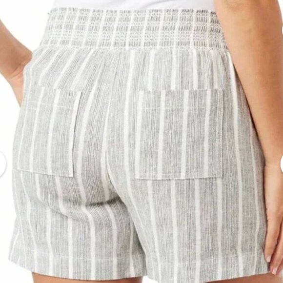Briggs LIKE NEW linen pull on pocket casual stripe shorts size XL - Picture 2 of 6